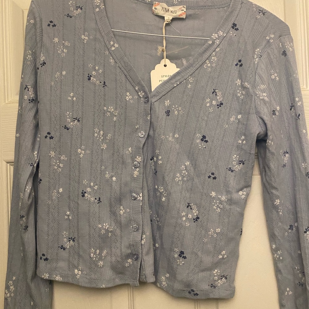 Pink Rose Light blue dainty top